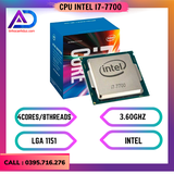 CPU Intel Core i7-7700 Tray + Fan (3.6GHz up to 4.2GHz, 4 nhân, 8 luồng, 8MB, 65W)