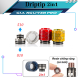 Đầu Driptip 2in1 Resin Da Rắn 810 & 510 Có Lưới Chống Văng (17mm x 16mm) #2010132