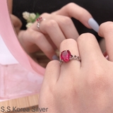 Nhẫn bạc đá màu tự nhiên