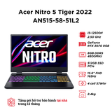 Acer Nitro 5 Tiger 2022 AN515-58-51L2 (i5-12500H | RAM 8GB | SSD 512GB | RTX 3070 | 15.6 inch FHD IPS 165Hz)