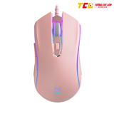 CHUỘT GAMING CÓ DÂY RAPOO V25S (MÀU HỒNG, KẾT NỐI USB, LED RGB)