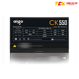 NGUỒN MÁY TÍNH AIGO CK550 550W 80+ EFFICIENCY