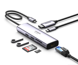 Bộ chuyển USB Type-C to HDMI 4K@60Hz, USB 3.0, đọc thẻ SD/TF, Lan Gigabit Ugreen 20954 hãng
