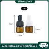 PET - PE27 - Chai thủy tinh nhỏ giọt màu nâu chống oxy hóa dùng đựng tinh dầu, serum, mỹ phẩm các loại PE27
