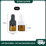 PET - PE27 - Chai thủy tinh nhỏ giọt màu nâu chống oxy hóa dùng đựng tinh dầu, serum, mỹ phẩm các loại PE27