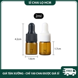 PET - PE27 - Chai thủy tinh nhỏ giọt màu nâu chống oxy hóa dùng đựng tinh dầu, serum, mỹ phẩm các loại PE27