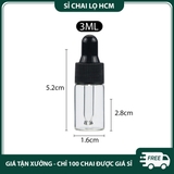 Chai thủy tinh chiết nước hoa, tinh dầu, mỹ phẩm 1ml/ 2ml/ 3ml/ 5ml, chai có ống nhỏ giọt tiện lợi - PE26