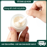 PE30  - Hũ chiết kem 5g 10g 15g 20g 30g 50g 60g, hũ thủy tinh mờ nắp gỗ có nắp phụ chống bụi dùng chiết mỹ phẩm, dưỡng da PE30