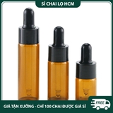 PET - PE27 - Chai thủy tinh nhỏ giọt màu nâu chống oxy hóa dùng đựng tinh dầu, serum, mỹ phẩm các loại PE27