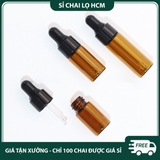 PET - PE27 - Chai thủy tinh nhỏ giọt màu nâu chống oxy hóa dùng đựng tinh dầu, serum, mỹ phẩm các loại PE27