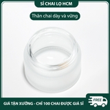 PE30  - Hũ chiết kem 5g 10g 15g 20g 30g 50g 60g, hũ thủy tinh mờ nắp gỗ có nắp phụ chống bụi dùng chiết mỹ phẩm, dưỡng da PE30
