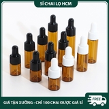 PET - PE27 - Chai thủy tinh nhỏ giọt màu nâu chống oxy hóa dùng đựng tinh dầu, serum, mỹ phẩm các loại PE27
