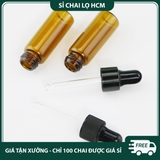 PET - PE27 - Chai thủy tinh nhỏ giọt màu nâu chống oxy hóa dùng đựng tinh dầu, serum, mỹ phẩm các loại PE27