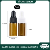PET - PE27 - Chai thủy tinh nhỏ giọt màu nâu chống oxy hóa dùng đựng tinh dầu, serum, mỹ phẩm các loại PE27