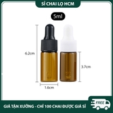 PET - PE27 - Chai thủy tinh nhỏ giọt màu nâu chống oxy hóa dùng đựng tinh dầu, serum, mỹ phẩm các loại PE27