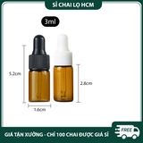 PET - PE27 - Chai thủy tinh nhỏ giọt màu nâu chống oxy hóa dùng đựng tinh dầu, serum, mỹ phẩm các loại PE27