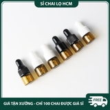 PET - PE27 - Chai thủy tinh nhỏ giọt màu nâu chống oxy hóa dùng đựng tinh dầu, serum, mỹ phẩm các loại PE27