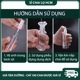 PE01 - Chai lọ PET xịt phun sương 100ml chiết mỹ phẩm du lịch, chất liệu nhựa trong, có loại màu nâu, màu xanh tối chống oxy hóa PE01