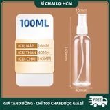 PE01 - Chai lọ PET xịt phun sương 100ml chiết mỹ phẩm du lịch, chất liệu nhựa trong, có loại màu nâu, màu xanh tối chống oxy hóa PE01