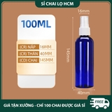 PE01 - Chai lọ PET xịt phun sương 100ml chiết mỹ phẩm du lịch, chất liệu nhựa trong, có loại màu nâu, màu xanh tối chống oxy hóa PE01
