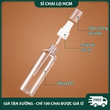 PE01 - Chai lọ PET xịt phun sương 100ml chiết mỹ phẩm du lịch, chất liệu nhựa trong, có loại màu nâu, màu xanh tối chống oxy hóa PE01