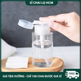 PE11 - Chai lọ PET đựng toner, nước tẩy trang, nước hoa hồng, nước chùi móng tay... có nút nhấn tiện lợi, dung tích 120ml - PE11
