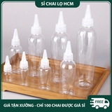 PE13 - Chai lọ PET nắp nhọn dùng chiết mỹ phẩm, mực xăm, dầu máy... chất liệu nhựa PET mềm bóp nhỏ giọt, nhiều dung tích 10ml 20ml 30ml 50ml 60ml 80ml 100ml - PE13