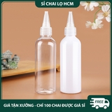 PE13 - Chai lọ PET nắp nhọn dùng chiết mỹ phẩm, mực xăm, dầu máy... chất liệu nhựa PET mềm bóp nhỏ giọt, nhiều dung tích 10ml 20ml 30ml 50ml 60ml 80ml 100ml - PE13
