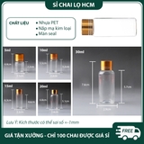 PE14 - Chai nhựa PET nắp vặn 2 lớp mạ kim loại dùng đựng dược phẩm nhiều dung tích 5ml 10ml 15ml 20ml 30ml - PE14