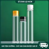 PE14 - Chai nhựa PET nắp vặn 2 lớp mạ kim loại dùng đựng dược phẩm nhiều dung tích 5ml 10ml 15ml 20ml 30ml - PE14