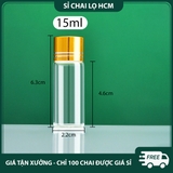 PE14 - Chai nhựa PET nắp vặn 2 lớp mạ kim loại dùng đựng dược phẩm nhiều dung tích 5ml 10ml 15ml 20ml 30ml - PE14