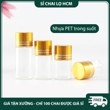 PE14 - Chai nhựa PET nắp vặn 2 lớp mạ kim loại dùng đựng dược phẩm nhiều dung tích 5ml 10ml 15ml 20ml 30ml - PE14