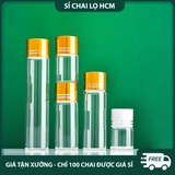 PE14 - Chai nhựa PET nắp vặn 2 lớp mạ kim loại dùng đựng dược phẩm nhiều dung tích 5ml 10ml 15ml 20ml 30ml - PE14