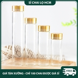 PE14 - Chai nhựa PET nắp vặn 2 lớp mạ kim loại dùng đựng dược phẩm nhiều dung tích 5ml 10ml 15ml 20ml 30ml - PE14