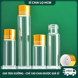 PE14 - Chai nhựa PET nắp vặn 2 lớp mạ kim loại dùng đựng dược phẩm nhiều dung tích 5ml 10ml 15ml 20ml 30ml - PE14