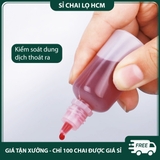 PE02 - Chai lọ nhỏ giọt 5ml chiết mực xăm, mỹ phẩm du lịch, tinh dầu, mẫu thử, dầu máy... nắp nhiều màu, thân nhựa nửa trong PE02
