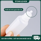 PE02 - Chai lọ nhỏ giọt 5ml chiết mực xăm, mỹ phẩm du lịch, tinh dầu, mẫu thử, dầu máy... nắp nhiều màu, thân nhựa nửa trong PE02