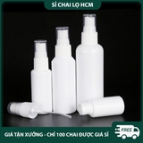 PE03 - Chai lọ xịt phun sương 10ml, 20ml, 30ml, 50ml chiết mỹ phẩm du lịch, thân nhựa màu trắng PE03