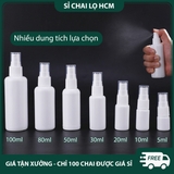 PE03 - Chai lọ xịt phun sương 10ml, 20ml, 30ml, 50ml chiết mỹ phẩm du lịch, thân nhựa màu trắng PE03