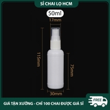 PE03 - Chai lọ xịt phun sương 10ml, 20ml, 30ml, 50ml chiết mỹ phẩm du lịch, thân nhựa màu trắng PE03