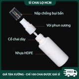 PE03 - Chai lọ xịt phun sương 10ml, 20ml, 30ml, 50ml chiết mỹ phẩm du lịch, thân nhựa màu trắng PE03