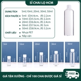 PE04 - Chai lọ nhựa PET, nắp nhựa vặn, nhiều dung tích 5ml 10ml 20ml 30ml 50ml PE04