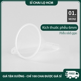 PE07 -  Phễu nhựa mini trong suốt dùng chiết mỹ phẩm, nước hoa, sữa dưỡng da, mực xăm, dầu bôi trơn, màu...