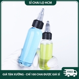 PE16 - Chai lọ PET nắp vặn đầu nhọn nhỏ giọt dùng chiết mực xăm, mỹ phẩm du lịch, tinh dầu, dầu máy... nhiều dung tích 5ml 10ml 20ml 30ml 50ml 60ml 80ml 100ml - PE16