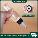 PE16 - Chai lọ PET nắp vặn đầu nhọn nhỏ giọt dùng chiết mực xăm, mỹ phẩm du lịch, tinh dầu, dầu máy... nhiều dung tích 5ml 10ml 20ml 30ml 50ml 60ml 80ml 100ml - PE16