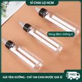 PE16 - Chai lọ PET nắp vặn đầu nhọn nhỏ giọt dùng chiết mực xăm, mỹ phẩm du lịch, tinh dầu, dầu máy... nhiều dung tích 5ml 10ml 20ml 30ml 50ml 60ml 80ml 100ml - PE16