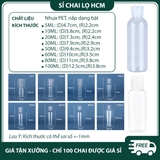 PE17 - Chai nhựa PET nắp bật dùng chiết mỹ phẩm du lịch, mực, màu... nhiều dung tích -  PE17