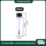 PE19 - Chai nhựa PET nắp kèm cọ dùng chiết sơn móng tay... (nắp đen) PE19