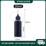 PE20 - Chai nhựa PET ngòi kim, thân màu đen chống oxy hóa PE20