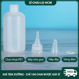 PE21 - Chai nhựa PET nắp vặn nhỏ giọt có vạch chia dung tích PE21